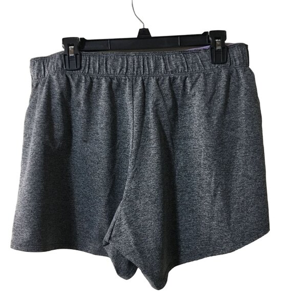 NIKE DRI-FIT HEATHERED GRAY PURPLE LIGHTWEIGHT WOMENS SHORTS SIZE XL - Picture 2 of 4